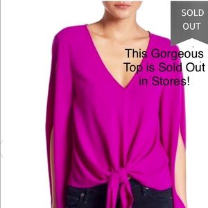 NWT Rachel Rachel Roy Pink/Orchid Tie Blouse Top